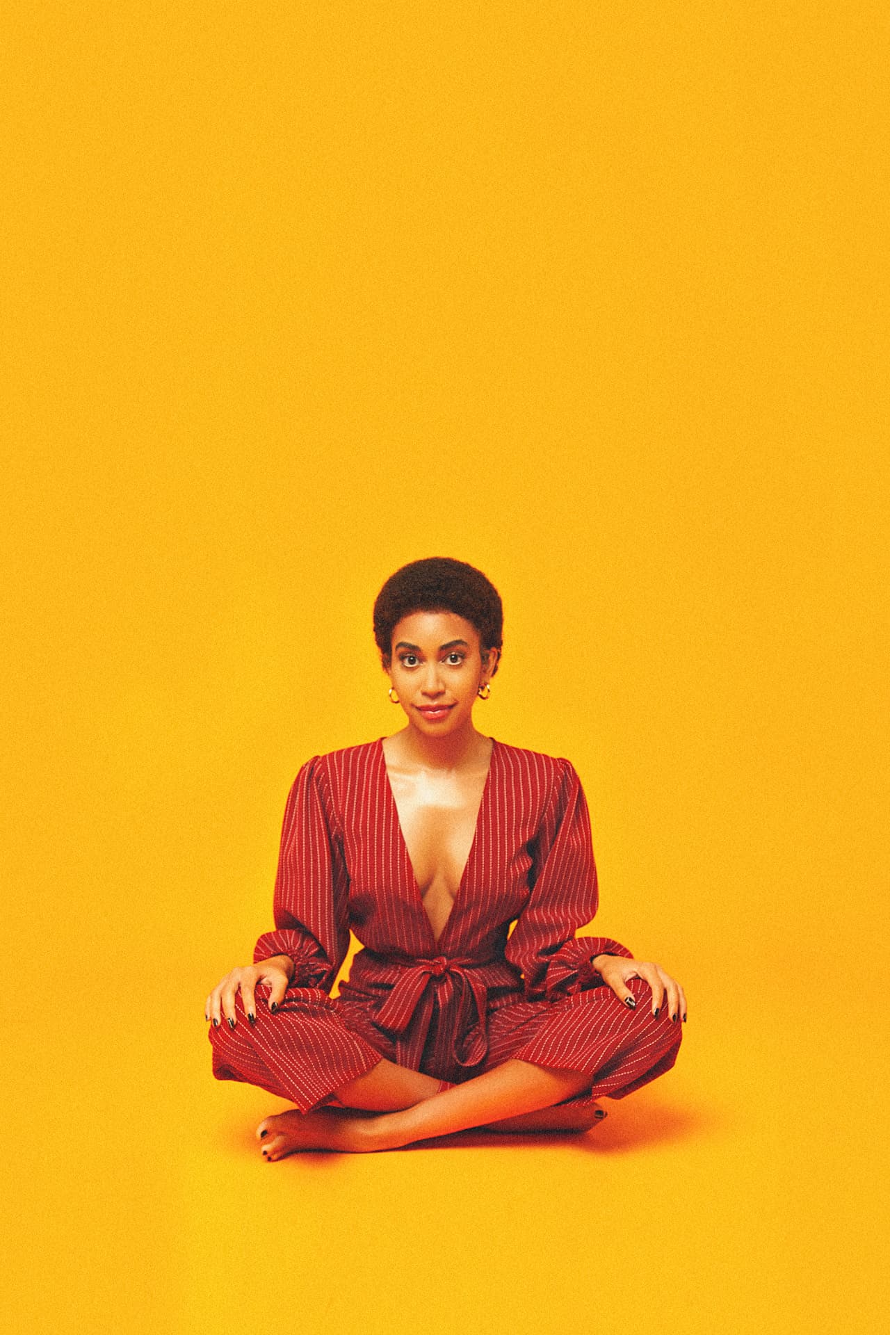 Portrait on yellow, dancing