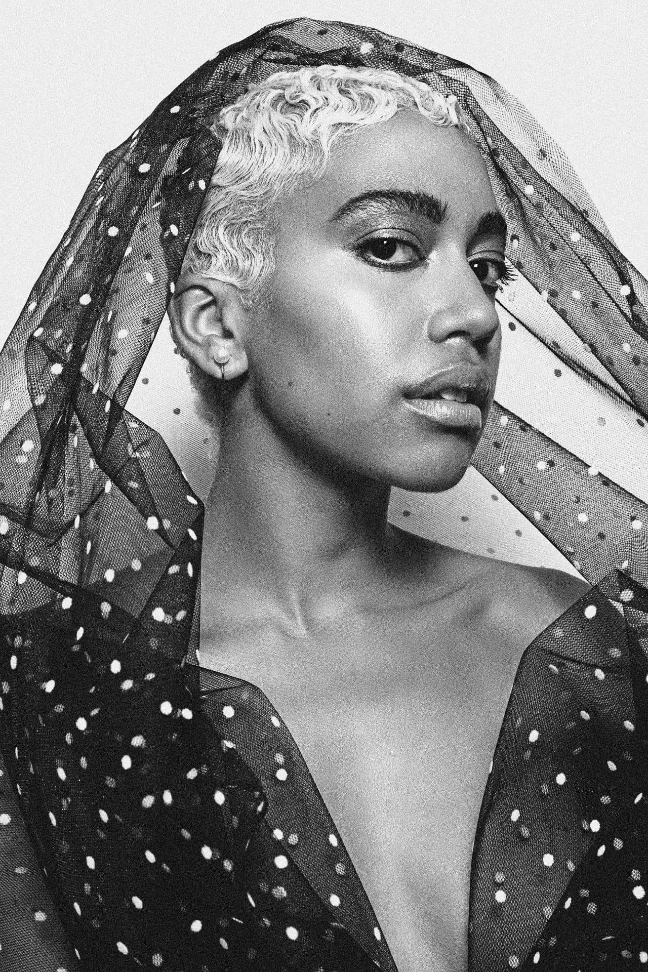 Judi Jackson in black and white